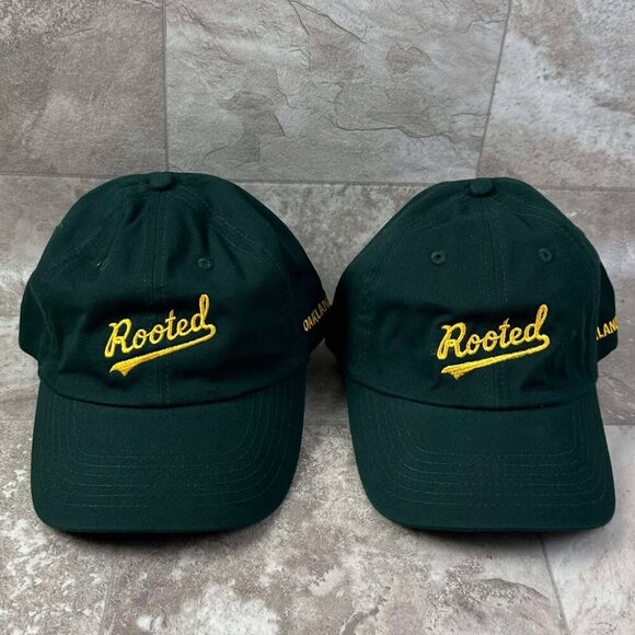 Other - x2 Rooted Oaklandish Embroidered Dark Green Graphic Baseball Cap Hat Adjustable